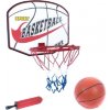 Teddies Basketbalový koš dřevo/kov/síťka/míč s pumpičkou