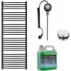 CERANO - Kúpeľňový elektrický radiátorový set Stefano - WIFI - 900W - čierna matná - 1710x650 mm