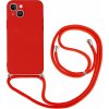 Kryt TopQ iPhone 14 Plus červený so šnúrkou 92643