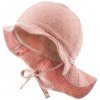 STERNTALER Klobúk mušelinový s ochranou krku na zaväzovanie s UV filtrom ružová holka