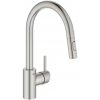 Drezová batéria GROHE Concetto New s vyťahovacou sprškou supersteel 31483DC2