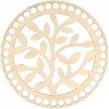 Drevené dno na obháčkovanie ornament listy 17cm