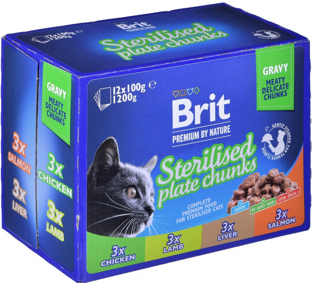 Brit Premium Cat Sterilised Plate 12 x 100 g