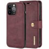 DG.MING 2 v 1 odnímateľné flipové puzdro pre iPhone 14 Pro Max - vínové - možnosť vrátiť tovar ZADARMO do 30tich dní