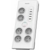 Philips SPN7060WA/60 biela / Prepäťová ochrana / 6 zásuviek amp; 4x USB-A amp; 1x USB-C (SPN7060WA/60)