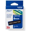 páska BROTHER TZ315 biele písmo, čierna páska Tape (6mm) (TZE315)