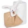Deka pre najmenších so zajačikom na maznanie Happy Wild Doudou et Compagnie v darčekovom balení biela 70*100 cm od 0 mes