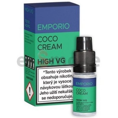 10 ml Coco Cream Emporio HIGH VG e-liquid, obsah nikotínu 0 mg