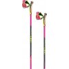 Bežkárske palice Leki HRC max - neón pink/neón yellow/carbon structure 145