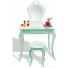 Detský toaletný stolík so zrkadlom a taburetkou ♥ SRDCE ♥ Mäta