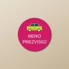 Nažehľovacie menovky na oblečenie (Kopírovat) - 3ks, Kruh 2,3 × 2,3 cm, Zelené auto, Rúžová