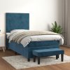 Box spring postel s matrací tmavě modrá 100x200 cm samet Modrá 3137711