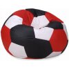 Jaks sedací vak XXXL futbalová lopta + podnožka 100x100x60cm bielo-čierno - sivý