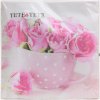 TaT TL571000 servítky ROSES IN A CUP 3vrs 33x33cm
