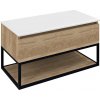 SKARA umývadlová skrinka 90x50x45cm, čierna mat/dub alabama CG006-2222