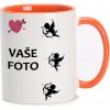 Hrnček s fotkou farebný rámik Srdce 1 350 ML FOTOpošta Farba: ORANŽOVÝ