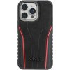 Audi Originální kožené pouzdro MagSafe iPhone 14 Pro Max 6.7 černo-červené pevné pouzdro AU-TPUPCMIP14PM-R8/D3-RD