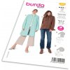 Strih Burda 5974 - Rovný kabát s jednoradovým zapínaním