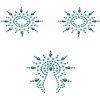 Nálepky GLORIA glittering jewelry green and blue 3 ks