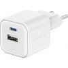 Swissten síťový adaptér gan 1x usb-c 35w pd + 1x usb-a 27w qc bílý 22071200