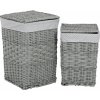 Súprava prútených košov na bielizeň Šedý bodka​, 2 ks, 2 veľkosti, 40 x 60 x 40 cm