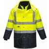 Portwest S471 Vetrovka Hi Vis 4 v 1 Contrast Traffic Žltá Námornícka modrá