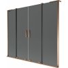 Mexen Velar L Duo, 2-krídlová posuvná vaňová zástena 200 x 150 cm, 8mm šedé sklo, ružové zlato, 896-200-003-42-60