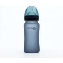 Everyday Baby fľaša sklo s teplotným senzorom Blueberry 240 ml
