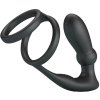 Pretty love - emoni penis ring + anal plug 12 vibrations black