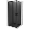 Mexen Rio, štvorcový sprchovací kút s posuvnými dverami 80(dvere) x 80(dvere) x 190 cm, 6mm šedé sklo, čierny profil, 860-080-080-70-40