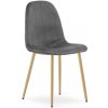 Jedálenská stolička PADVA zamatová tmavosivá / hnedé nohy