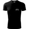 Obrázok kolesa na prsníku horský bicykel - Pánske tričko Fantasy športové - 2XL ( Čierna )