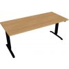 Hobis Pracovný stôl Motion, ZO, 2S, 180x70,5-120,5x80 cm, dub/čierna