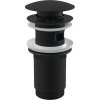 Umývadlová výpusť click/clack celokovová s prepadom, A392BLACK
