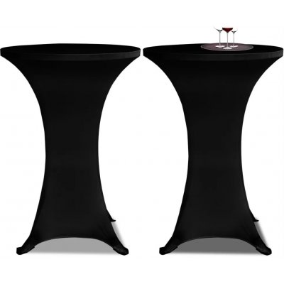 vidaXL Obrusy na stojaci stôl 4 ks čierne 70cm naťahovacie