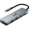GENIUS hub UH-500/ USB-C na HDMI/ 2x USB3.0/ USB-C/ 100W PD/ šedý
