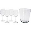 EXCELLENT HOUSEWARE Poháre na víno + chladič sada 5 ks