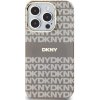 DKNY PC/TPU opakujúci sa vzor Tonal Stripe Magsafe zadný kryt pre iPhone 15 Pro Beige