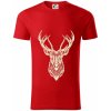 Jeleň kresba - Tričko z organickej bavlny - 3XL ( Červená )