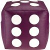 Detský taburet KOCKA 40 cm - fialová + biela