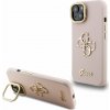 Guess PU Grained 4G Logo Stand Camera Frame Zadný Kryt pre iPhone 13 Pink