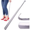 Dlhý kovový obuvák na topánky - 66 cm, strieborná