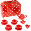 Bigjigs Toys Červená bodkovaná čajová sada