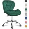 MARK ADLER Future 3.0 | otočná stolička kancelárska stolička čalúnená stolička | výškovo nastaviteľná do 130 kg zamatový velúr | toaletný stolík do domácej kancelárie | zelená
