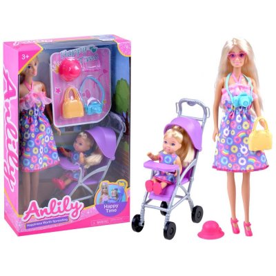 Barbie Mamička s malou bábikou dcérou + kočík ružová od 17,6 € - Heureka.sk