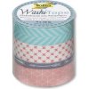 Folia Washi Tape - dekoračná lepiaca páska - Geometrické tvary, 4 ks