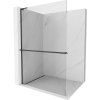 Mexen Kioto+ L, sprchová zástena Walk-In s poličkou a vešiakom 90 x 200 cm, 8mm číre sklo, čierny profil, 800-090-123-70-00