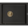 MEXEN/S MEXEN/S - Pedro granitový drez 1-miska 560 x 460 mm, čierna / zlatá metalik, sifón zlatá 6508561000-75-G