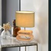 COREP Stolová lampa Oslo, svetlá farba/svetlé drevo, výška 30 cm, bavlna/drevo - 658153