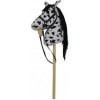 Teddies Kôň na tyči plyš 70 cm so zvukom bielo-čierny Appaloosa